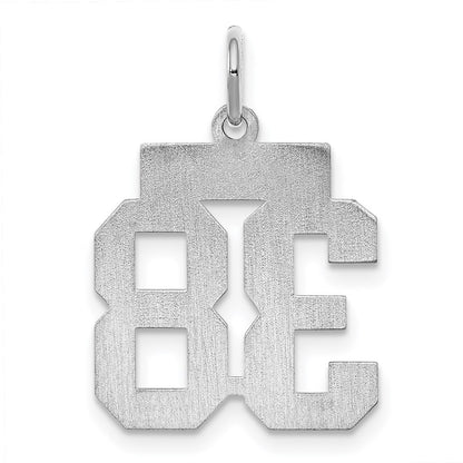 Sterling Silver Silver/Rhodium-Plated Polished Number 38 Charm