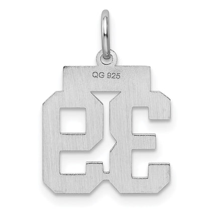 Sterling Silver Silver/Rhodium-Plated Polished Number 39 Charm