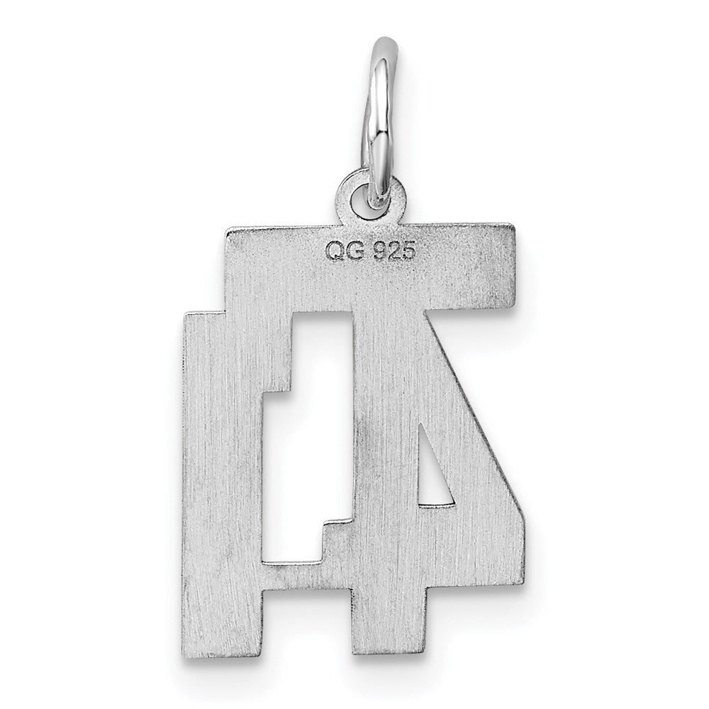 Sterling Silver Silver/Rhodium-Plated Polished Number 41 Charm