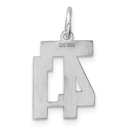 Sterling Silver Silver/Rhodium-Plated Polished Number 41 Charm
