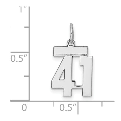 Sterling Silver Silver/Rhodium-Plated Polished Number 41 Charm