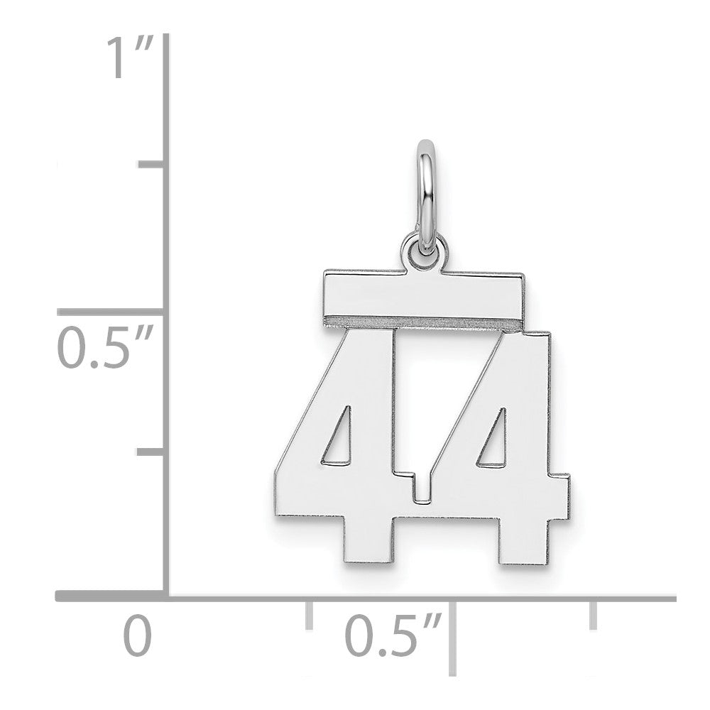 Sterling Silver Silver/Rhodium-Plated Polished Number 44 Charm