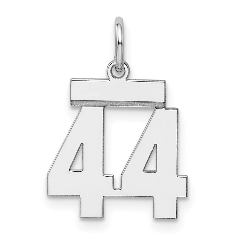 Sterling Silver Silver/Rhodium-Plated Polished Number 44 Charm