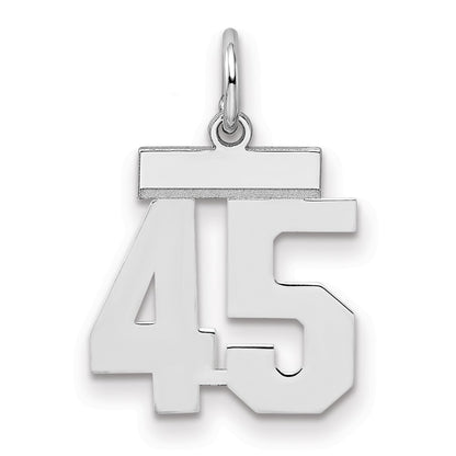 Sterling Silver Silver/Rhodium-Plated Polished Number 45 Charm