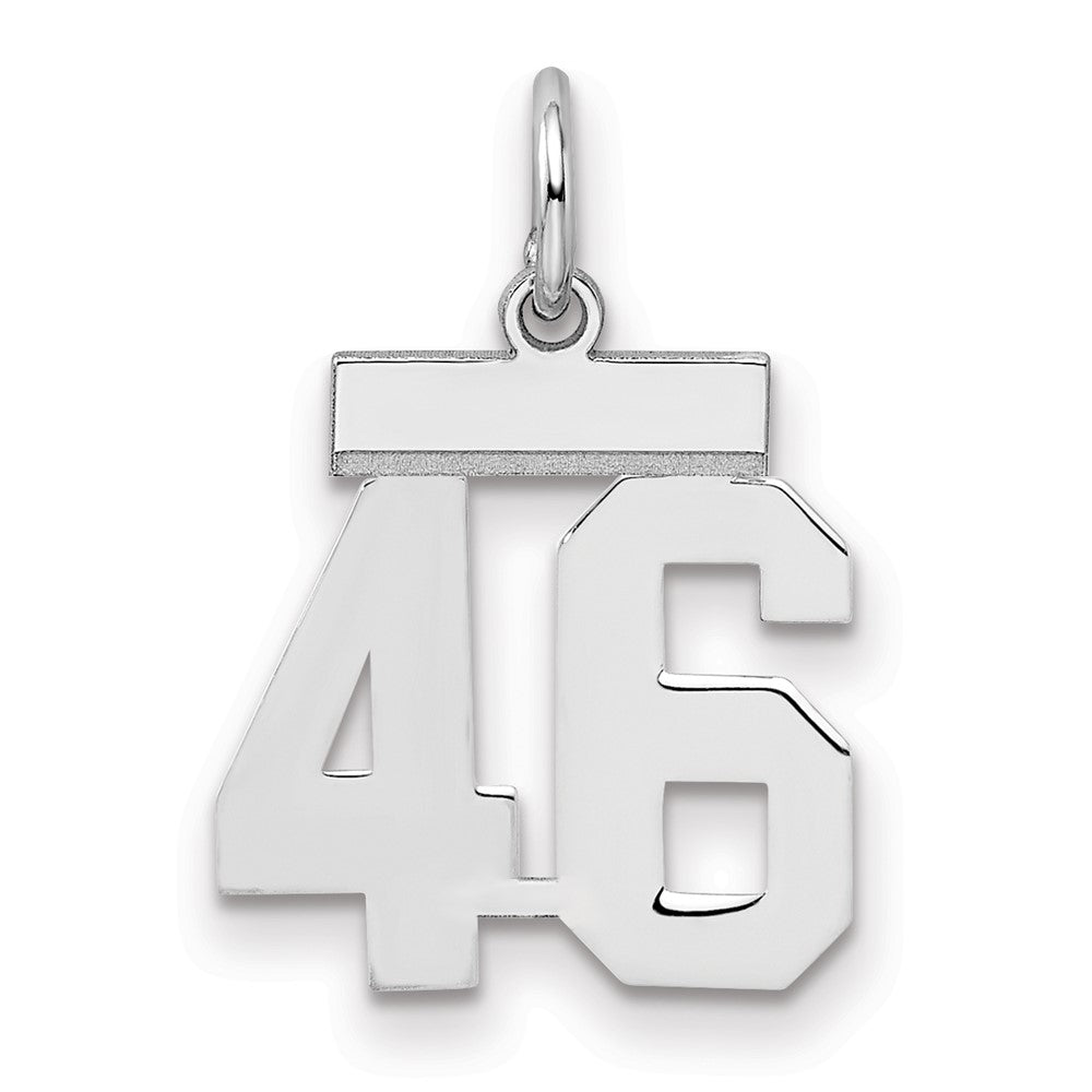 Sterling Silver Silver/Rhodium-Plated Polished Number 46 Charm
