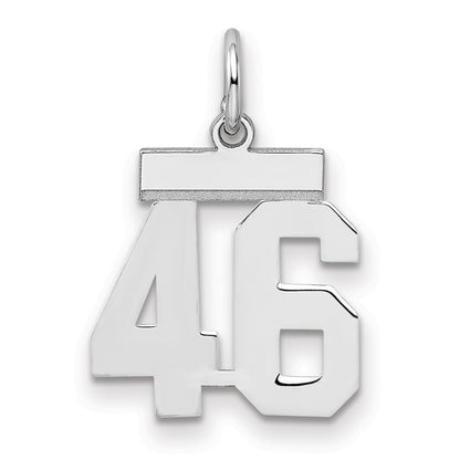Sterling Silver Silver/Rhodium-Plated Polished Number 46 Charm