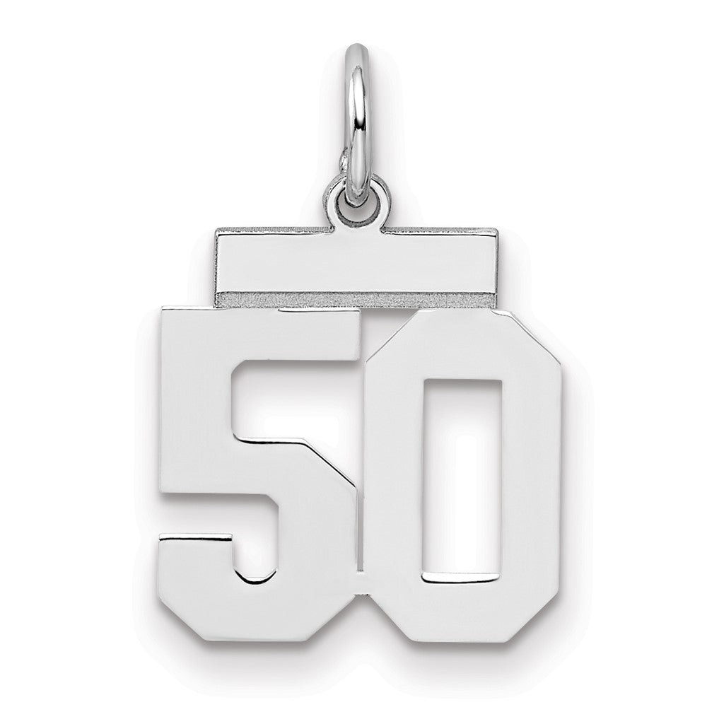 Sterling Silver Silver/Rhodium-Plated Polished Number 50 Charm
