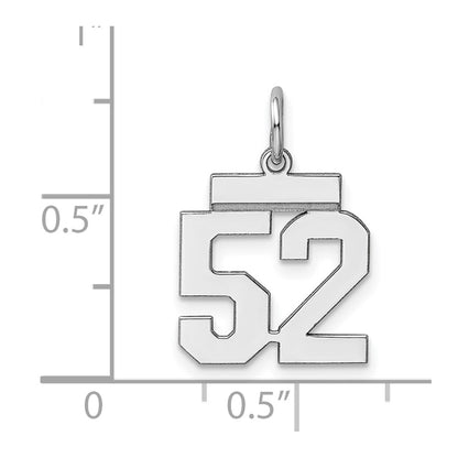 Sterling Silver Silver/Rhodium-Plated Polished Number 52 Charm