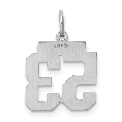 Sterling Silver Silver/Rhodium-Plated Polished Number 53 Charm