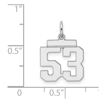 Sterling Silver Silver/Rhodium-Plated Polished Number 53 Charm