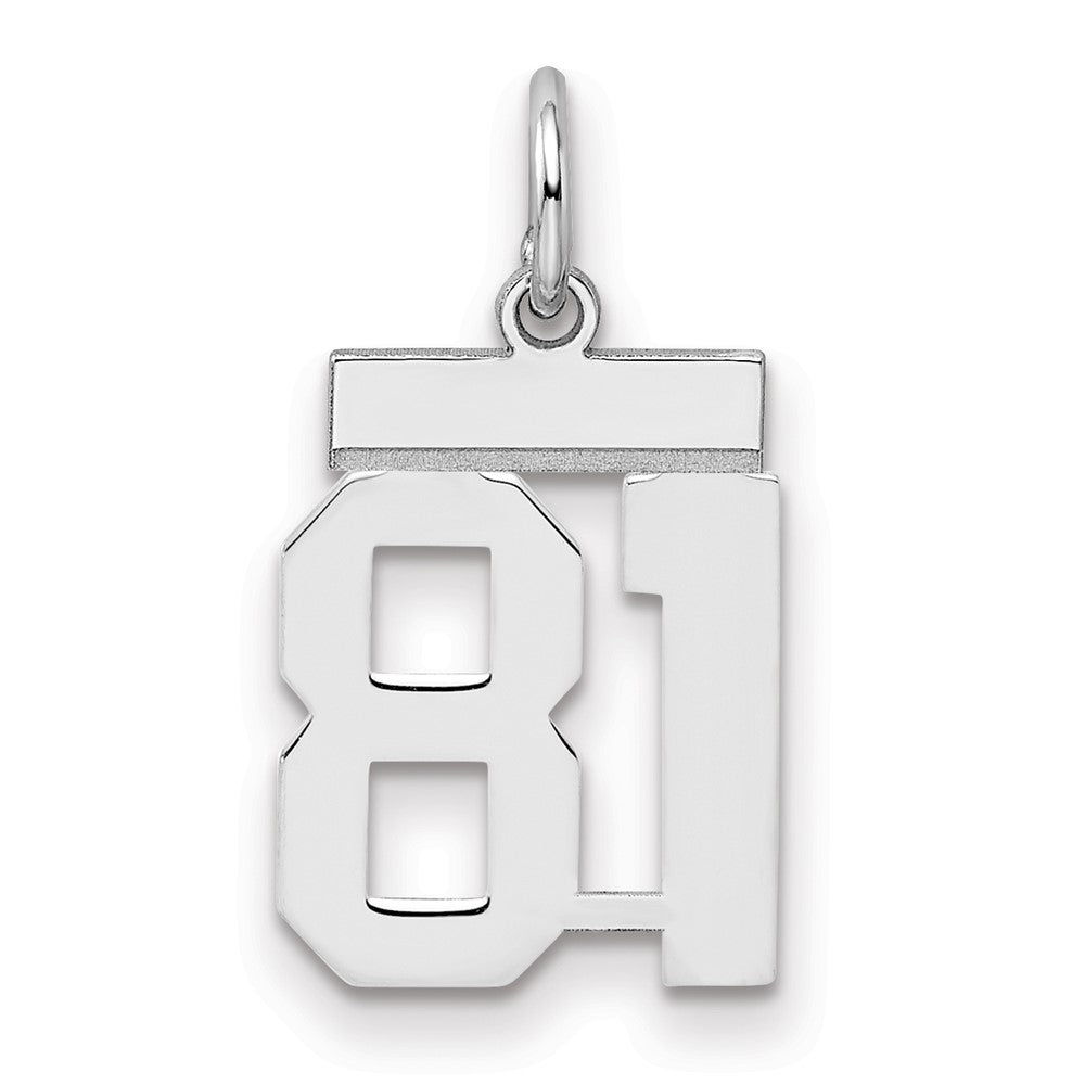 Sterling Silver Silver/Rhodium-Plated Polished Number 81 Charm