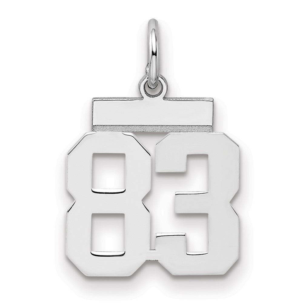 Sterling Silver Silver/Rhodium-Plated Polished Number 83 Charm