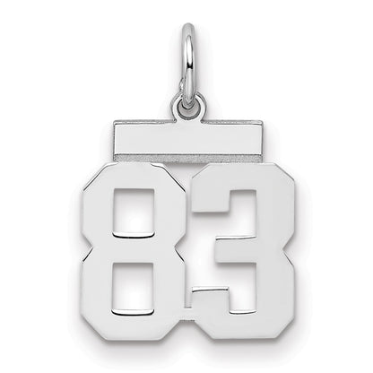 Sterling Silver Silver/Rhodium-Plated Polished Number 83 Charm