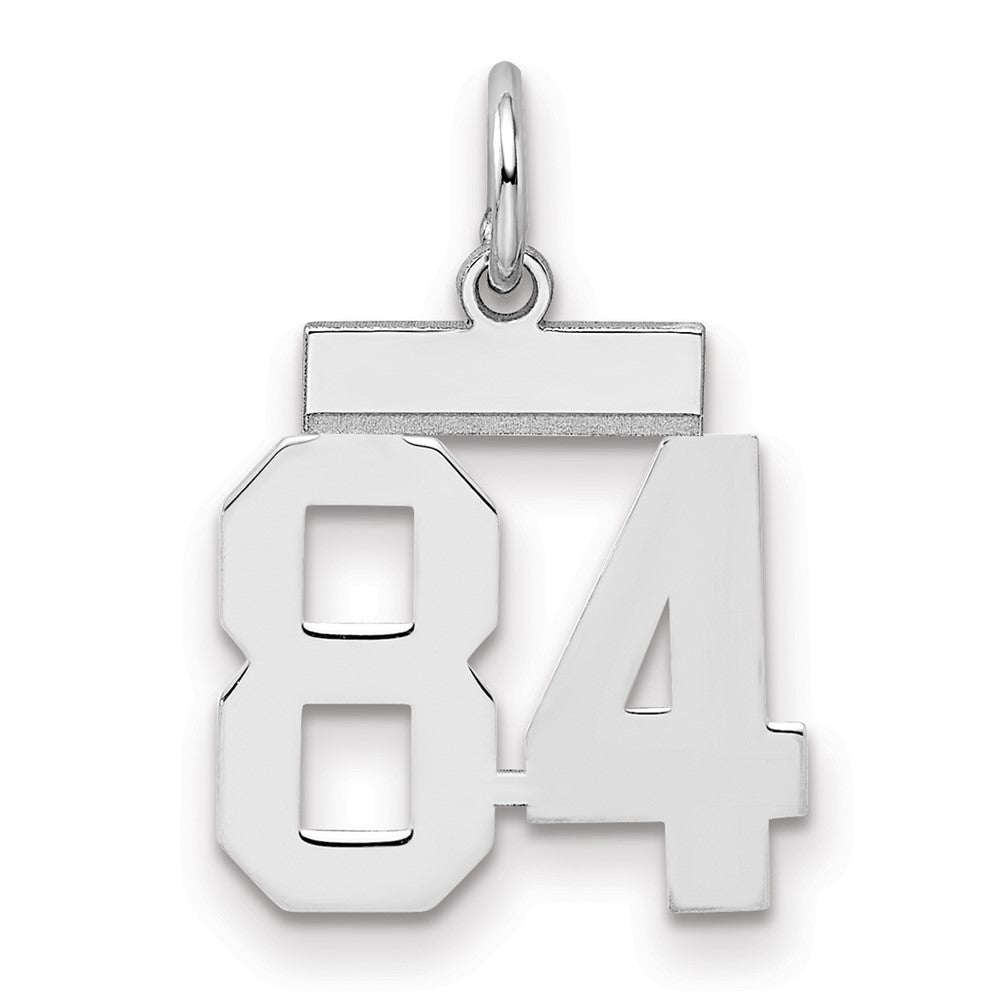 Sterling Silver Silver/Rhodium-Plated Polished Number 84 Charm