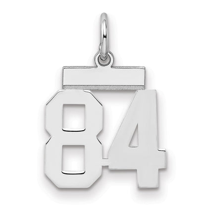 Sterling Silver Silver/Rhodium-Plated Polished Number 84 Charm