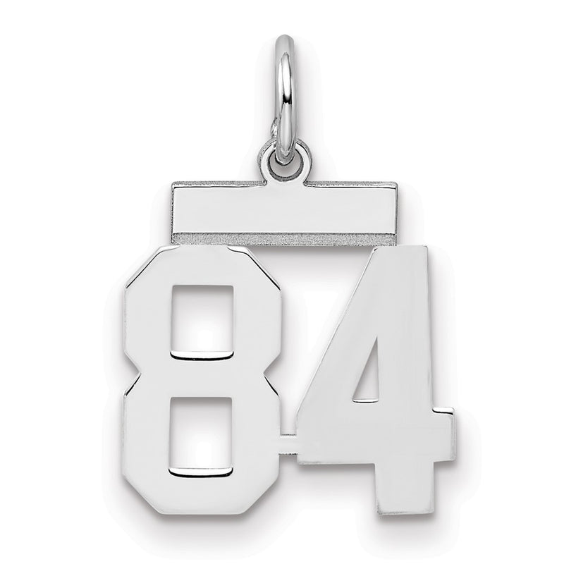 Sterling Silver Silver/Rhodium-Plated Polished Number 84 Charm