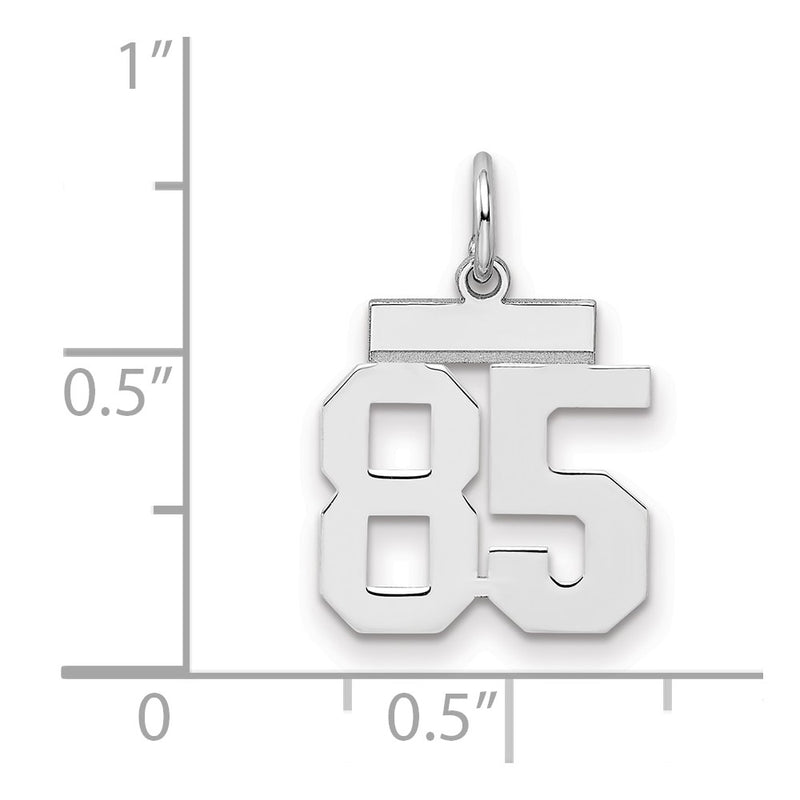 Sterling Silver Silver/Rhodium-Plated Polished Number 85 Charm