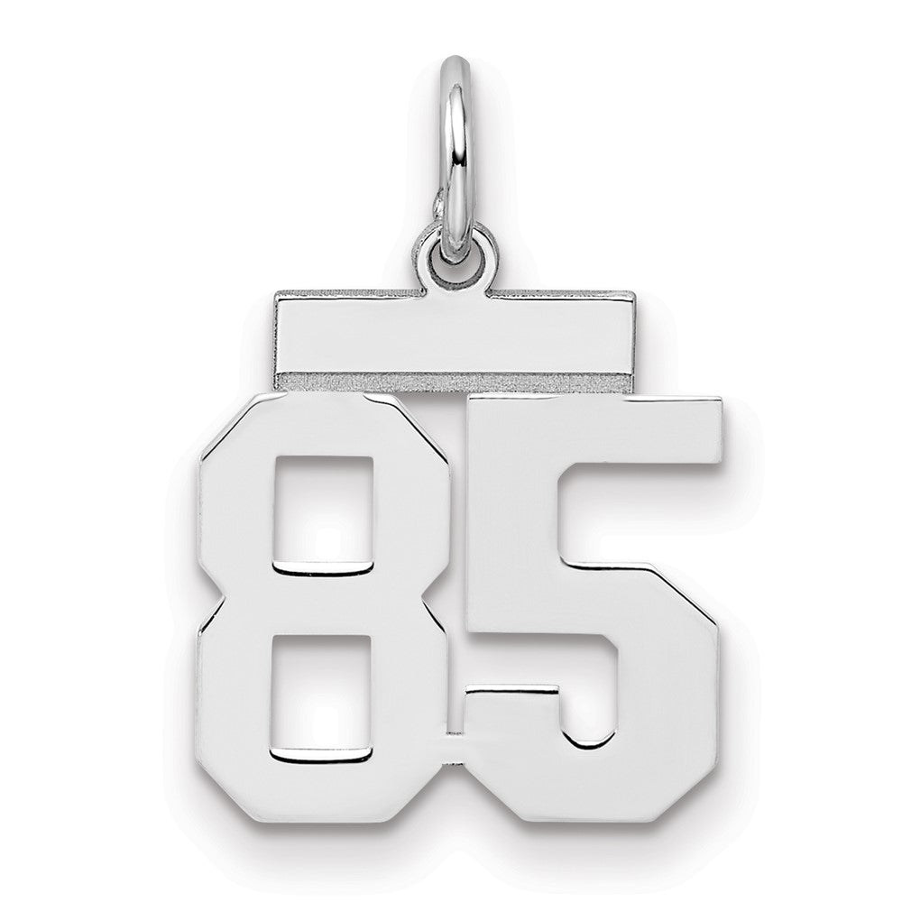 Sterling Silver Silver/Rhodium-Plated Polished Number 85 Charm