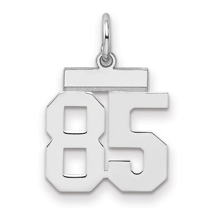 Sterling Silver Silver/Rhodium-Plated Polished Number 85 Charm