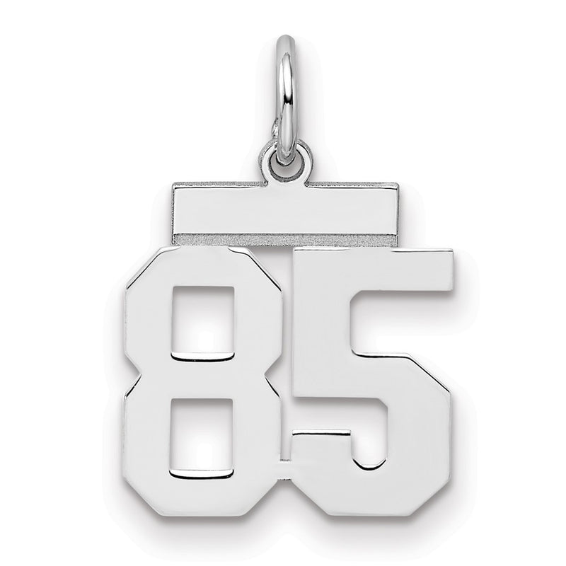 Sterling Silver Silver/Rhodium-Plated Polished Number 85 Charm