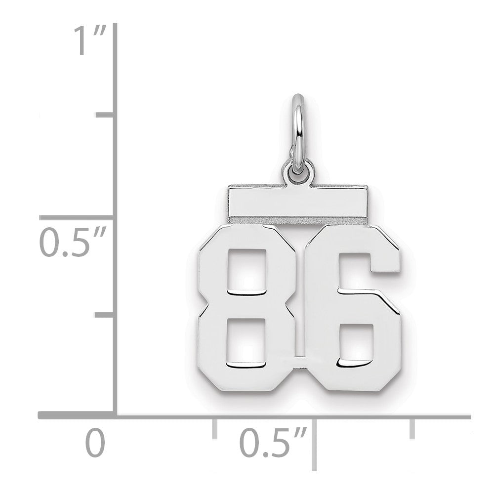 Sterling Silver Silver/Rhodium-Plated Polished Number 86 Charm