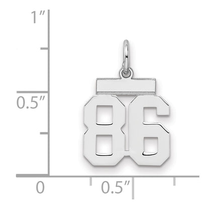 Sterling Silver Silver/Rhodium-Plated Polished Number 86 Charm
