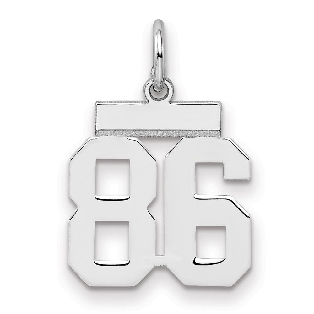 Sterling Silver Silver/Rhodium-Plated Polished Number 86 Charm