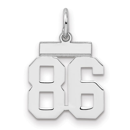 Sterling Silver Silver/Rhodium-Plated Polished Number 86 Charm
