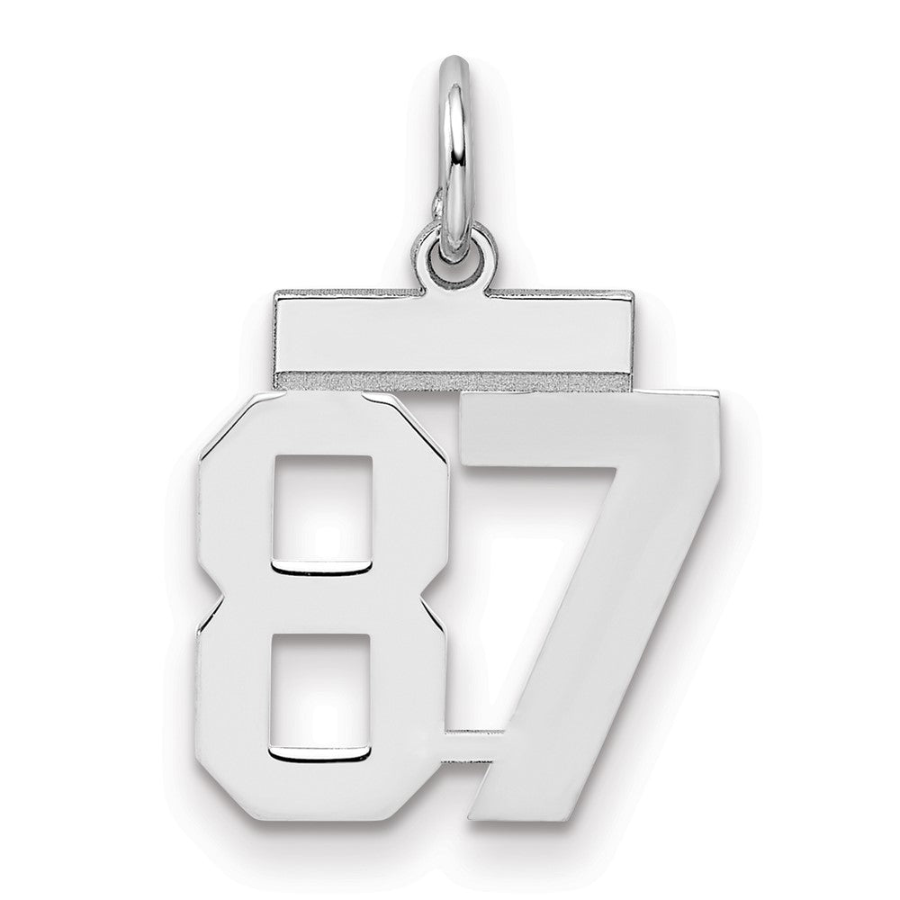 Sterling Silver Silver/Rhodium-Plated Polished Number 87 Charm