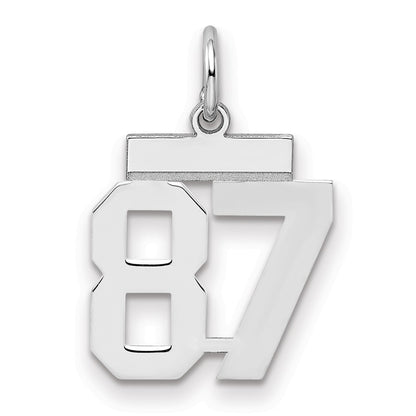Sterling Silver Silver/Rhodium-Plated Polished Number 87 Charm