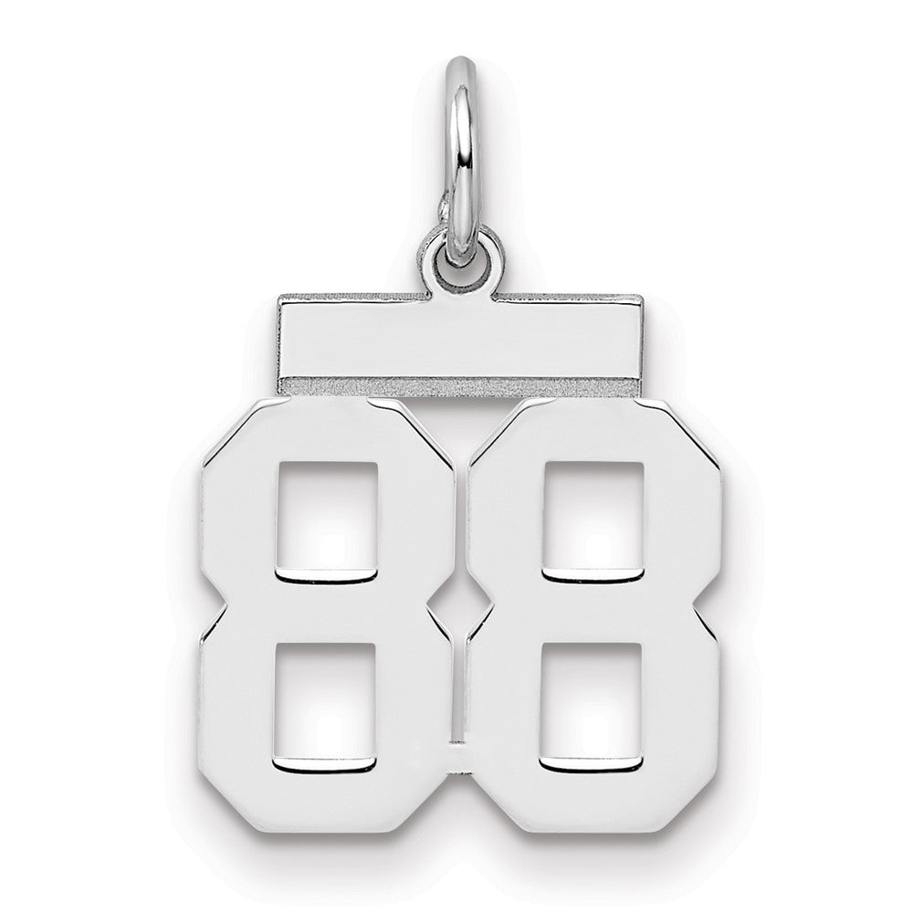 Sterling Silver Silver/Rhodium-Plated Polished Number 88 Charm
