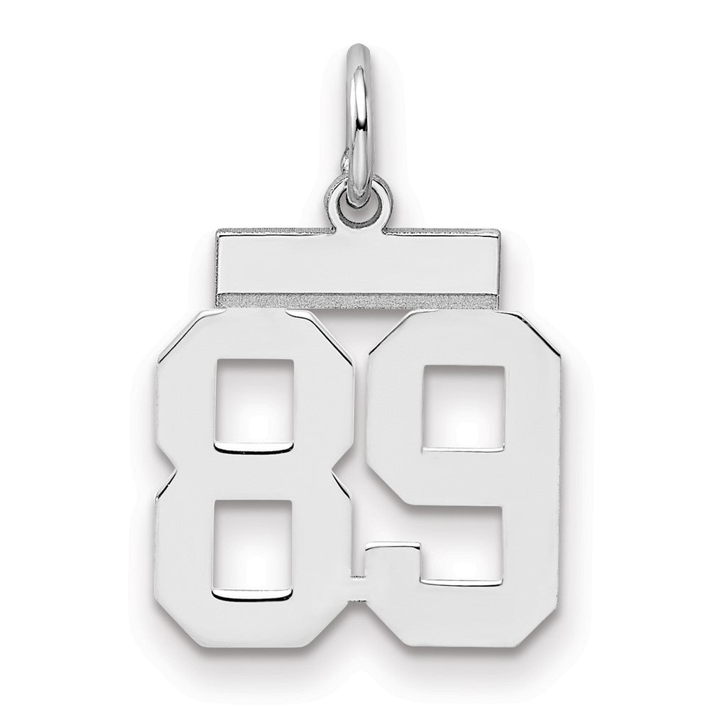 Sterling Silver Silver/Rhodium-Plated Polished Number 89 Charm