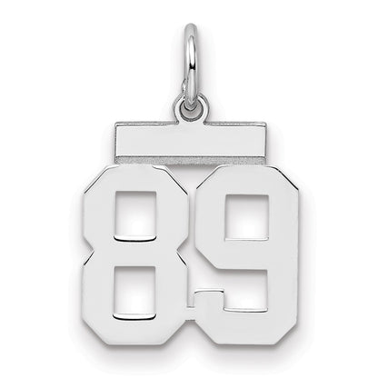 Sterling Silver Silver/Rhodium-Plated Polished Number 89 Charm