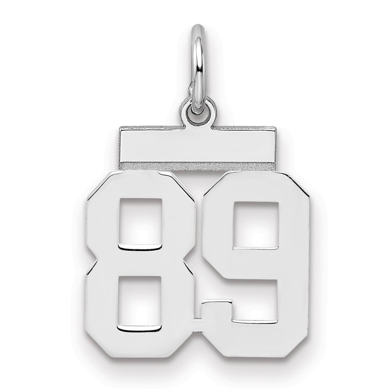 Sterling Silver Silver/Rhodium-Plated Polished Number 89 Charm