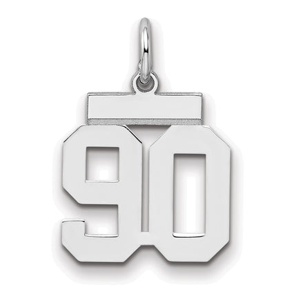 Sterling Silver Silver/Rhodium-Plated Polished Number 90 Charm