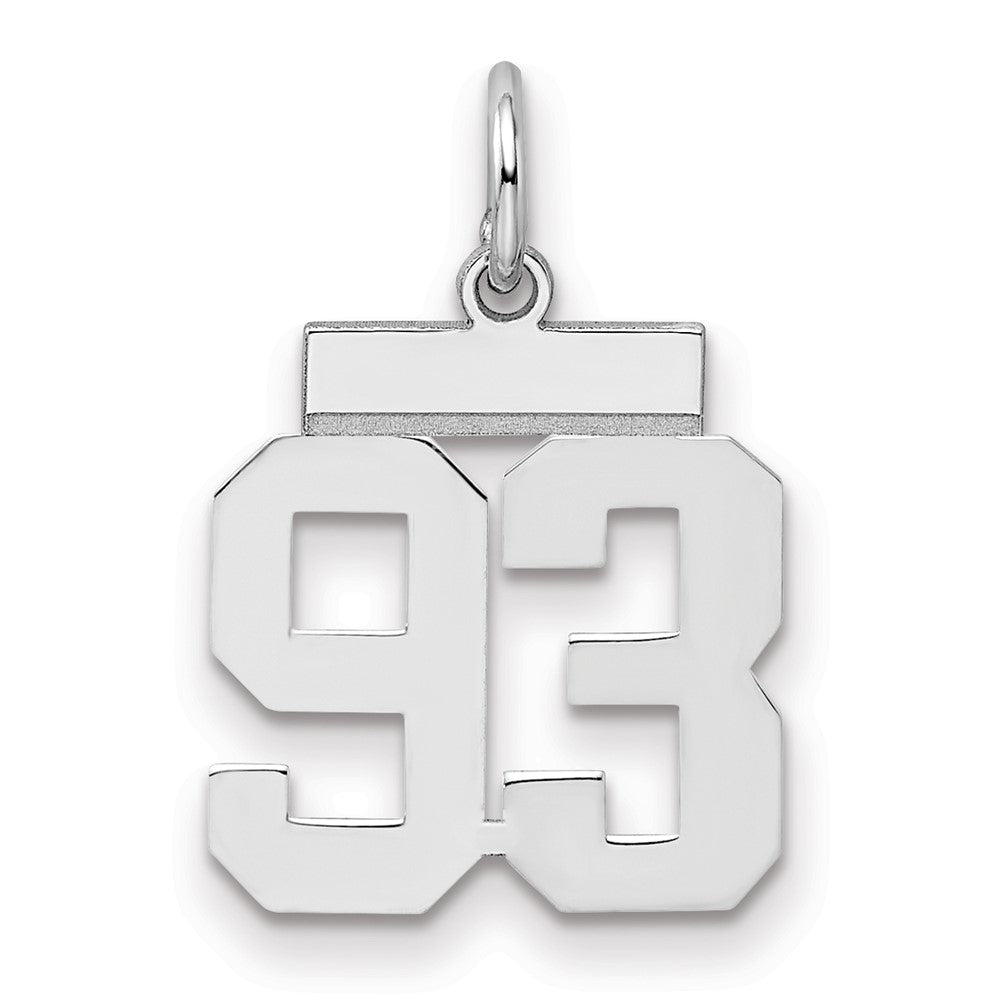 Sterling Silver Silver/Rhodium-Plated Polished Number 93 Charm