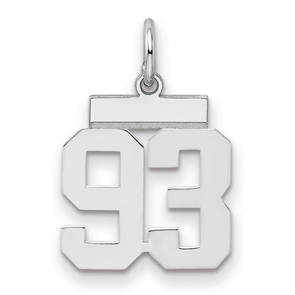 Sterling Silver Silver/Rhodium-Plated Polished Number 93 Charm