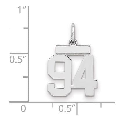 Sterling Silver Silver/Rhodium-Plated Polished Number 94 Charm