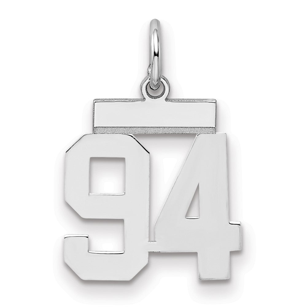 Sterling Silver Silver/Rhodium-Plated Polished Number 94 Charm