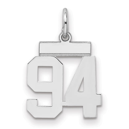 Sterling Silver Silver/Rhodium-Plated Polished Number 94 Charm