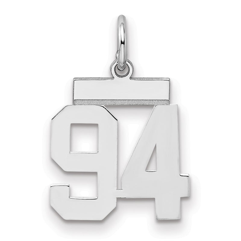 Sterling Silver Silver/Rhodium-Plated Polished Number 94 Charm