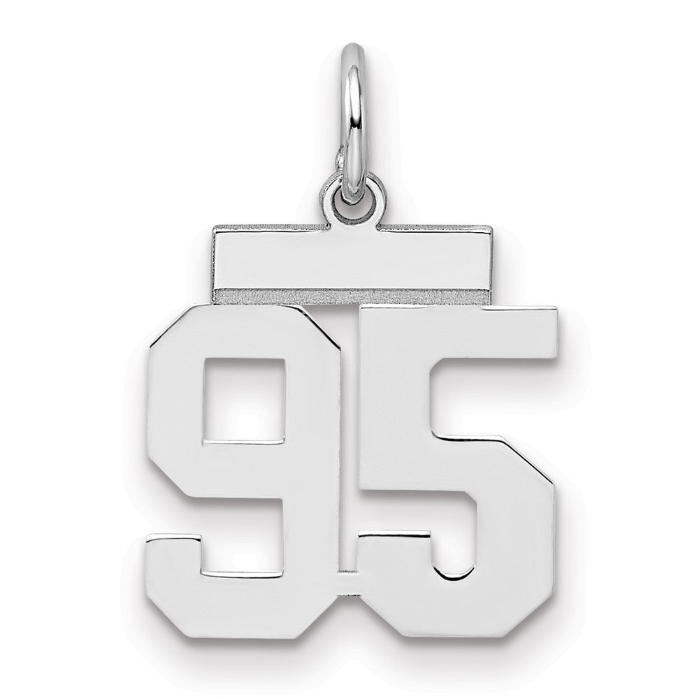 Sterling Silver Silver/Rhodium-Plated Polished Number 95 Charm