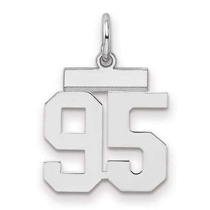 Sterling Silver Silver/Rhodium-Plated Polished Number 95 Charm