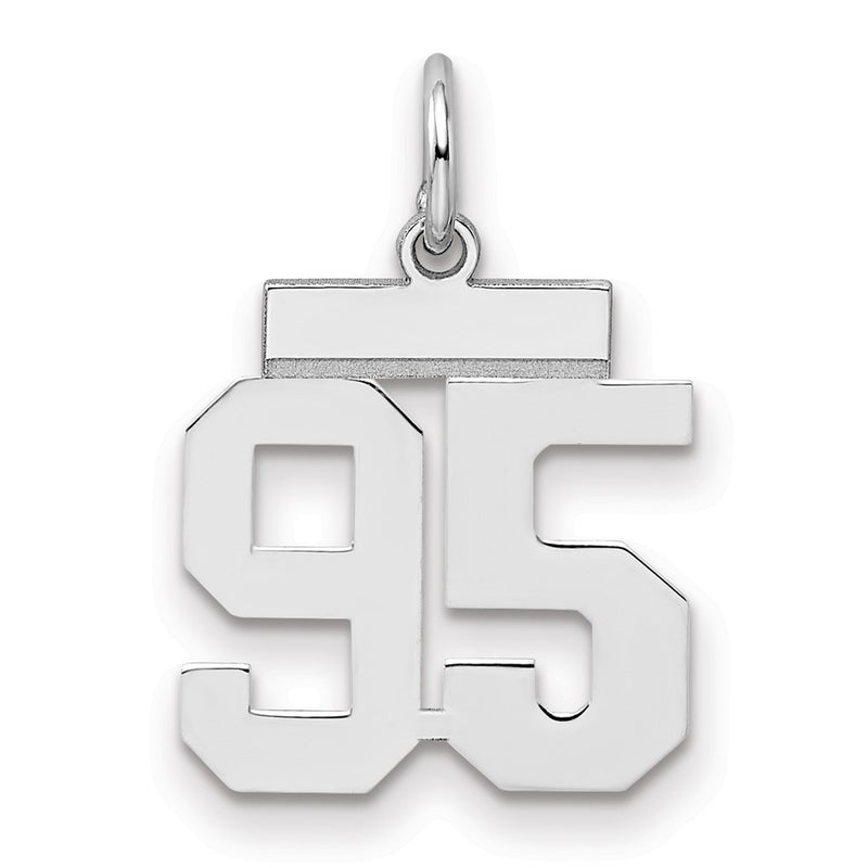 Sterling Silver Silver/Rhodium-Plated Polished Number 95 Charm