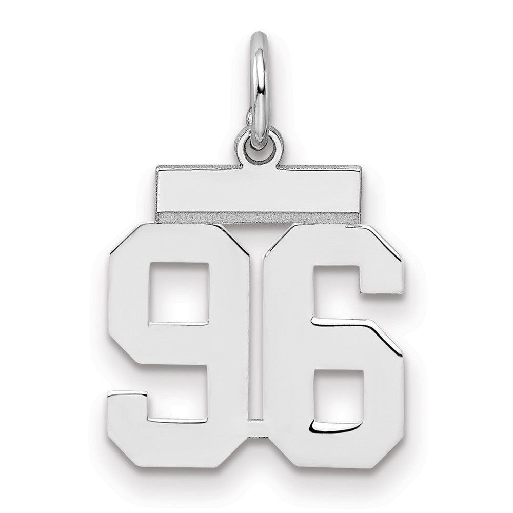 Sterling Silver Silver/Rhodium-Plated Polished Number 96 Charm