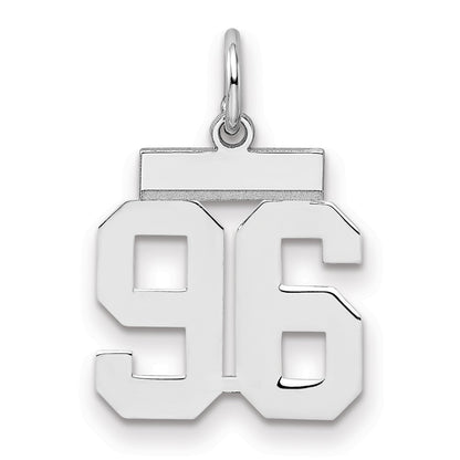 Sterling Silver Silver/Rhodium-Plated Polished Number 96 Charm
