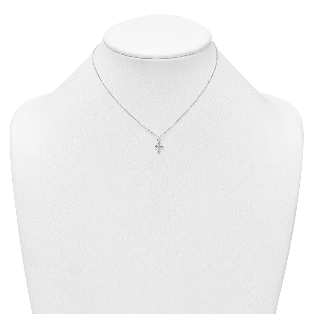 Sterling Silver Polished Cross Children's Earring/necklace Set