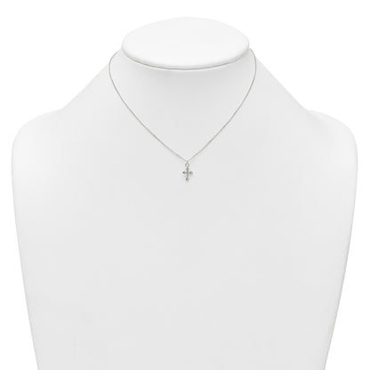Sterling Silver Polished Cross Children's Earring/necklace Set