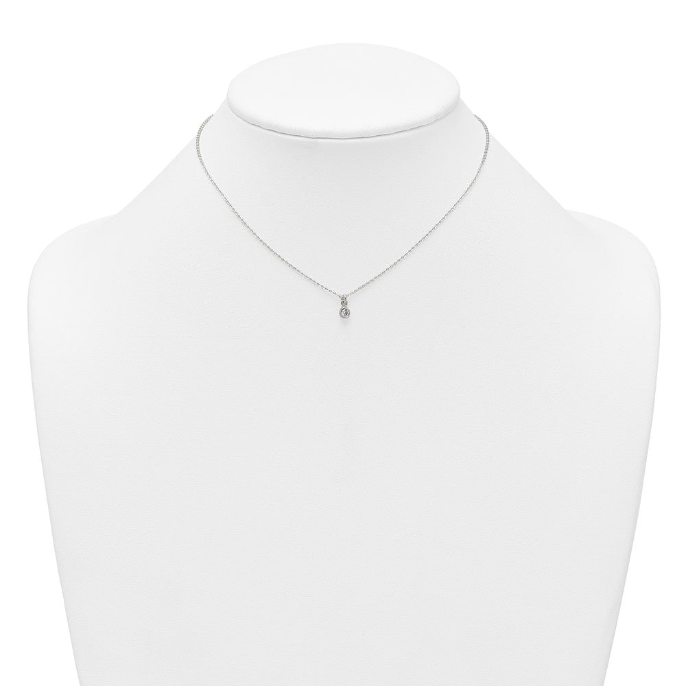 Sterling Silver CZ Kids Post Earring and Necklace Set