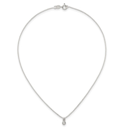 Sterling Silver CZ Kids Post Earring and Necklace Set